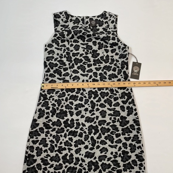 Vince Camuto Dress Leopard Print 8 NWT Gray Black Knit - Picture 6 of 10